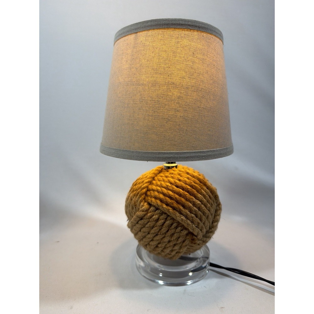 Nautical Monkey Fist Rope Knot‎ Lamp 14 Inch Coastal Beach Decor